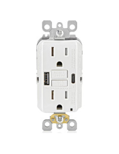 Cargador USB In-Wall GFCI Leviton 15A Blanco GUAC1-W