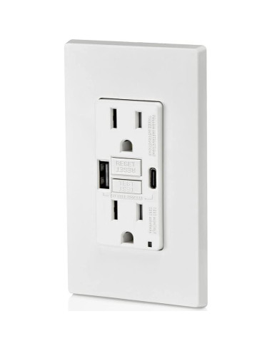 Cargador USB In-Wall GFCI Leviton 15A Blanco GUAC1-W