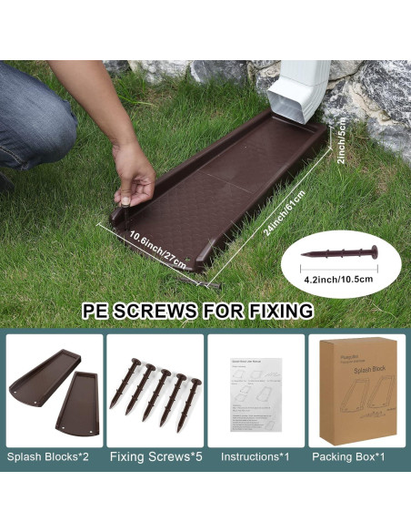 Bloque de Salpicadura Plusgutter 60,96 cm Marrón Fijable