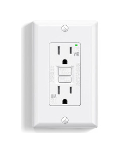 Toma de Corriente GFCI Exterior ELEGRP 15A Blanca con Auto-Prueba