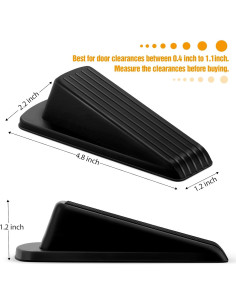 Crosize Tapones de Goma para Puertas - 3 Piezas, Negro 2