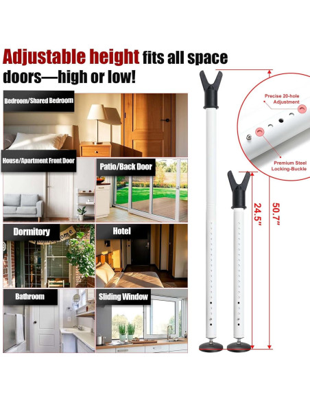 Barra de Seguridad Ajustable Wefaith 600LB para Puertas