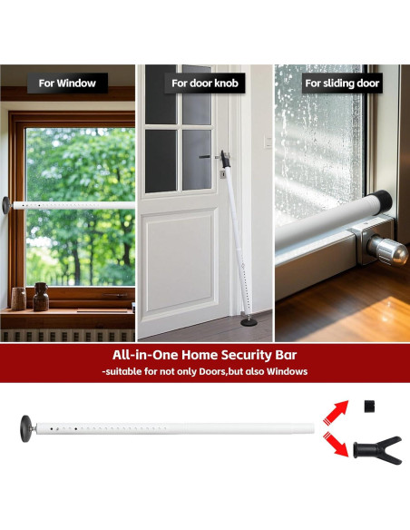 Barra de Seguridad Ajustable Wefaith 600LB para Puertas