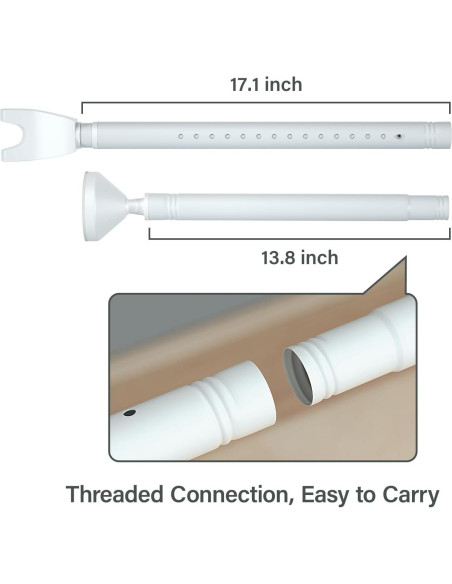 Barra de Seguridad de Puerta Aglaiprty S-B-2 Ajustable Blanca