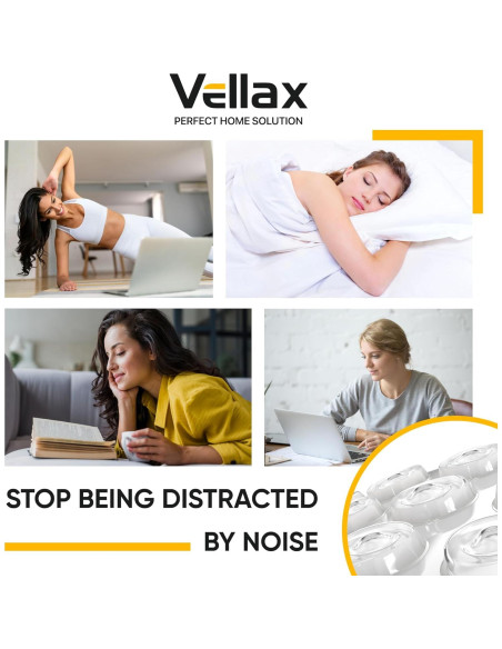 128 Topes Adhesivos Silicona Transparente Vellax para Puertas