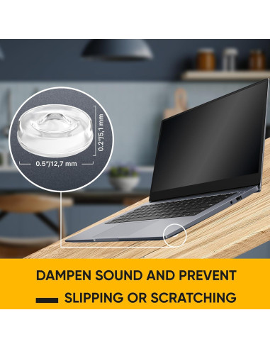 128 Topes Adhesivos Silicona Transparente Vellax para Puertas