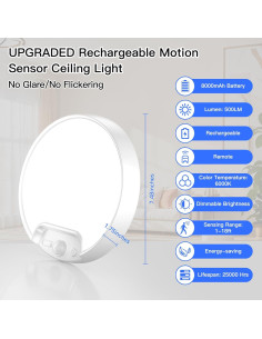 Luz de Techo Recargable Homelist 2 Paquete 8000mAh 6000K 2