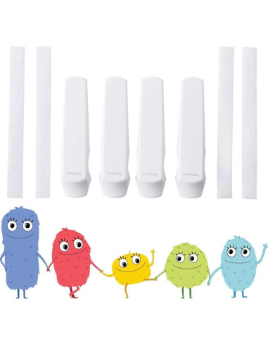 Cerraduras de Ventana y Puerta Deslizante Toddleroo 4-Pack Blanco