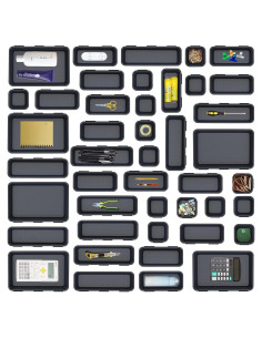 Organizador de Cajones Kutesna 44 Piezas Plástico Negro