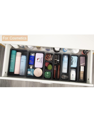 Organizador de Cajones Kutesna 44 Piezas Plástico Negro