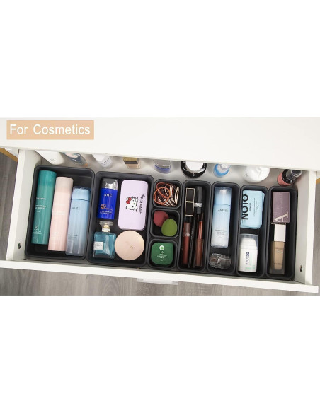 Organizador de Cajones Kutesna 44 Piezas Plástico Negro