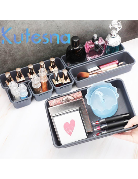 Organizador de Cajones Kutesna 44 Piezas Plástico Negro