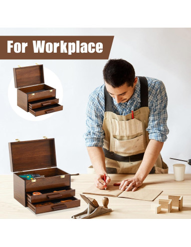 Caja de Herramientas Mini de Madera Weysat 36x24x22 cm 2 Cajones