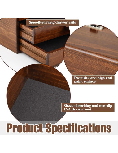 Caja de Herramientas Mini de Madera Weysat 36x24x22 cm 2 Cajones