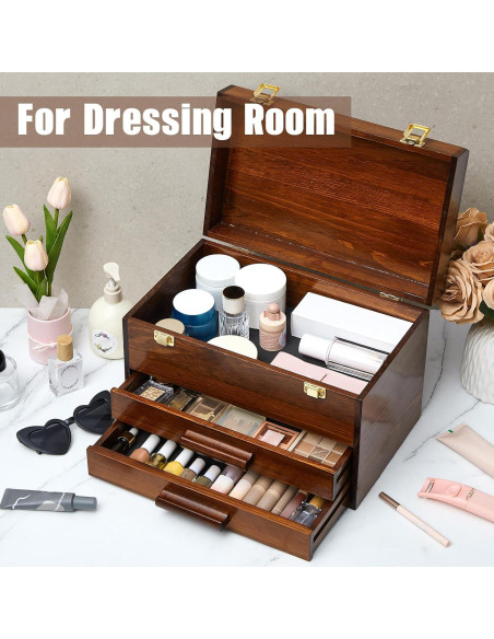 Caja de Herramientas Mini de Madera Weysat 36x24x22 cm 2 Cajones