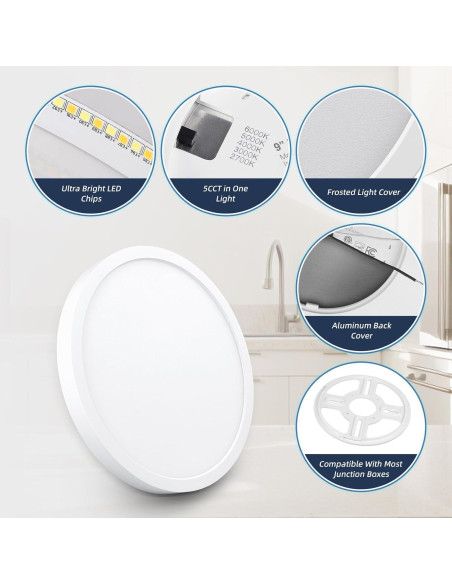 Luz de Techo LED Empotrada ECOELER 24W 1800Lm 9" Regulable