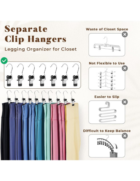 Organizador de Closet HOUSE DAY - 20 Perchas de Metal con Clips