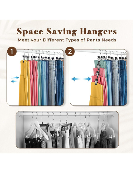 Organizador de Closet HOUSE DAY - 20 Perchas de Metal con Clips