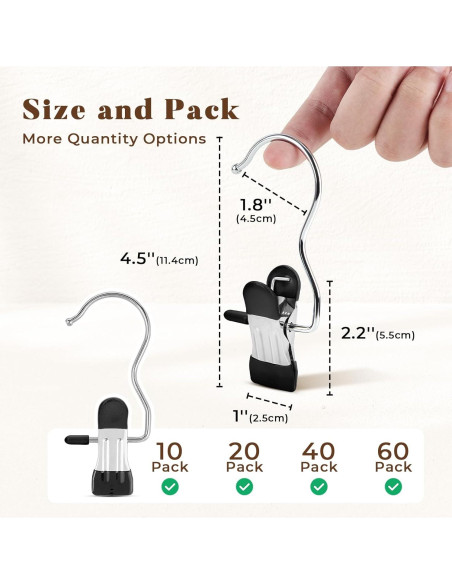 Organizador de Closet HOUSE DAY - 20 Perchas de Metal con Clips