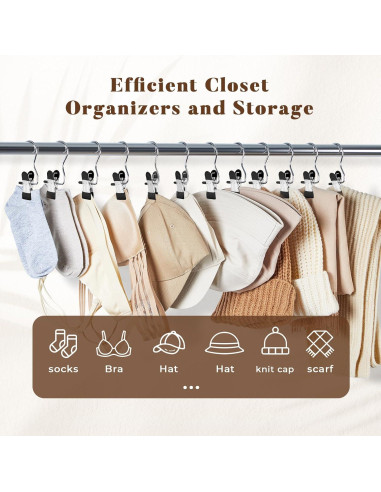 Organizador de Closet HOUSE DAY - 20 Perchas de Metal con Clips