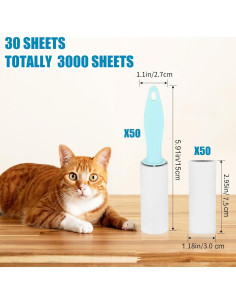 Rodillo para Pelusa Hushee 50 Piezas 3000 Hojas Azul 2