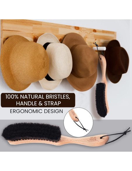 Cepillo para Sombreros Atzi Hats - 100% Cerda de Caballo