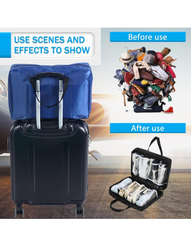 Bolsa de Almacenamiento de Zapatos Vinsatin - 2 Pcs, Negro y Azul