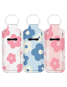 Porta bálsamo labial llavero Neopreno para Mujer Flores 7