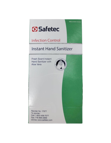 Desinfectante de Manos Safe-Tec 1 Caja 144 Paquetes Gel Sin Fragancia