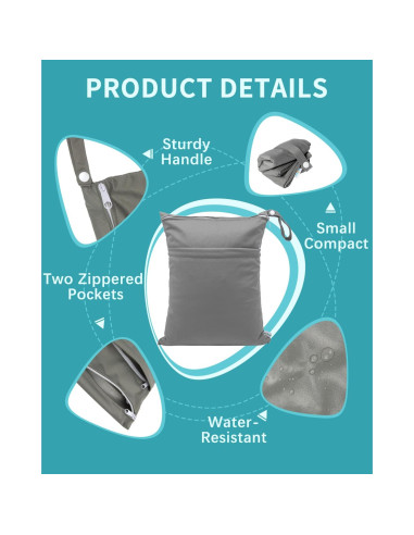 Babygoal 3 Bolsas Húmedas y Secas Impermeables para Bebés