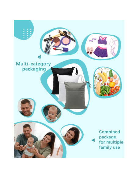 Babygoal 3 Bolsas Húmedas y Secas Impermeables para Bebés