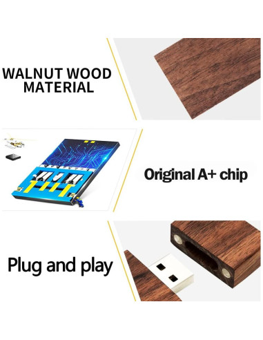 Unidad Flash USB 64GB EASTBULL Madera de Nogal USB 2.0