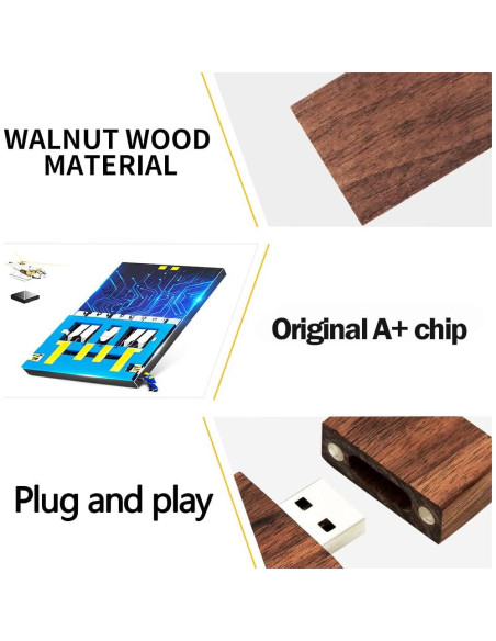 Unidad Flash USB 64GB EASTBULL Madera de Nogal USB 2.0 Unidad Flash USB 64GB EASTBULL Madera de Nogal USB 2.0