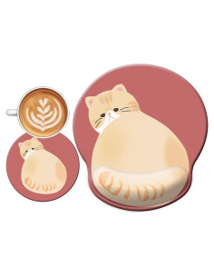 Alfombrilla de Ratón Ergonómica Nasdalgias Gato 3D con Soporte