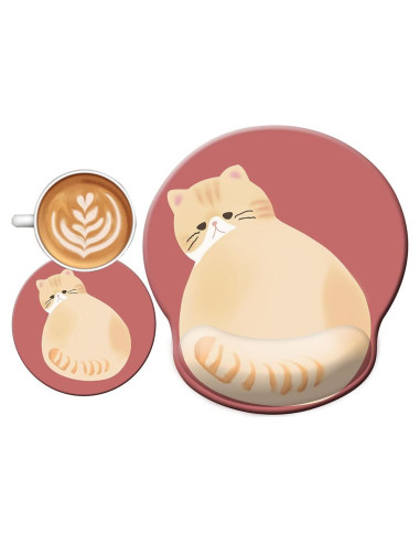 Alfombrilla de Ratón Ergonómica Nasdalgias Gato 3D con Soporte