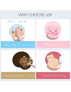 Alfombrilla de Ratón Ergonómica Nasdalgias Gato 3D con Soporte 2