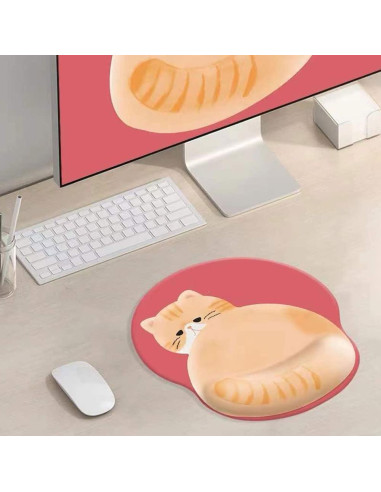 Alfombrilla de Ratón Ergonómica Nasdalgias Gato 3D con Soporte