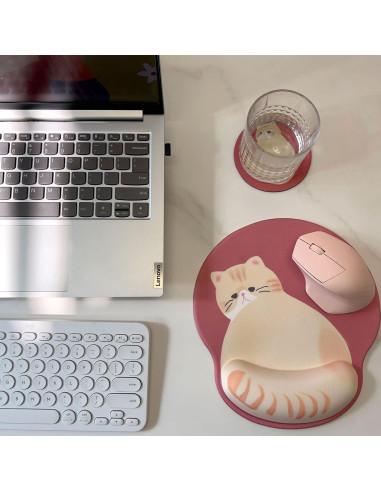 Alfombrilla de Ratón Ergonómica Nasdalgias Gato 3D con Soporte
