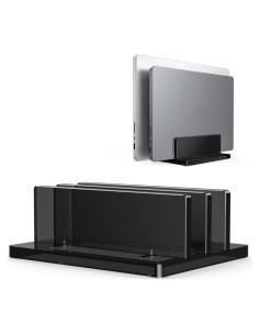 Soporte Vertical para Laptop OMOTON Doble Ranura Negro Ajustable