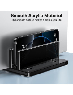 Soporte Vertical para Laptop OMOTON Doble Ranura Negro Ajustable 2