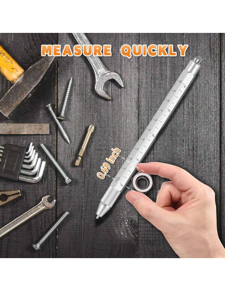 Bolígrafo Multiherramienta 9 en 1 WERMARS Plata