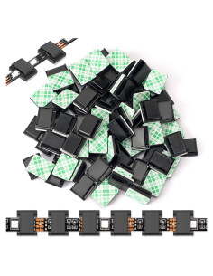 80 Clips de Montaje Autoadhesivos para Tiras de Luz LED 10 mm