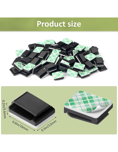 80 Clips de Montaje Autoadhesivos para Tiras de Luz LED 10 mm 80 Clips de Montaje Autoadhesivos para Tiras de Luz LED 10 mm