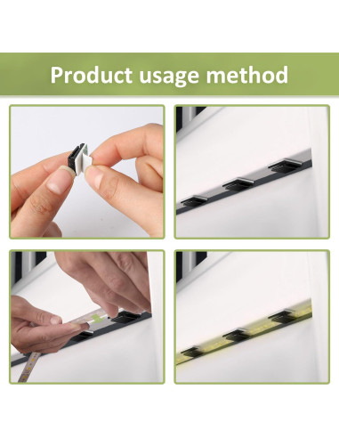 80 Clips de Montaje Autoadhesivos para Tiras de Luz LED 10 mm