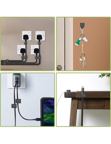 80 Clips de Montaje Autoadhesivos para Tiras de Luz LED 10 mm