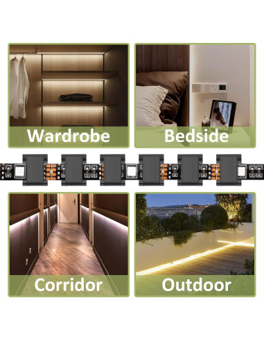 80 Clips de Montaje Autoadhesivos para Tiras de Luz LED 10 mm