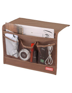Organizador de Cama HAKACC Marrón con 4 Bolsillos Antideslizante