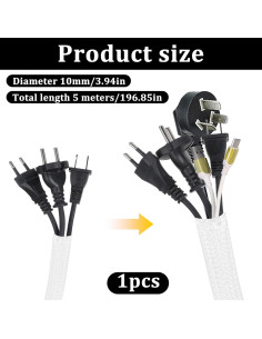 Protector de Cables 5m Xthrotsenk para Mascotas 10mm Blanco 2