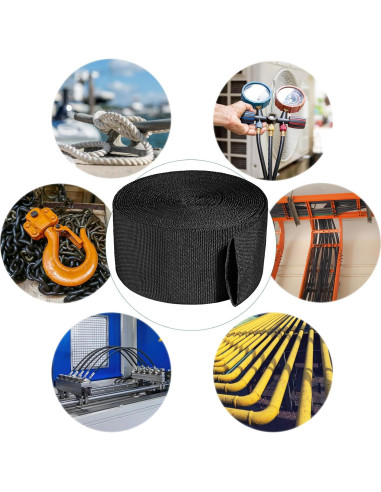 Manga Protectora de Manguera de Nylon DihZoks 2.5" x 7.62m Negro