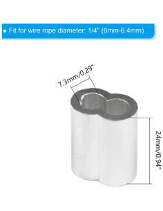 Manguitos de Crimpado de Aluminio Yinpecly 24 Pcs 6mm 2